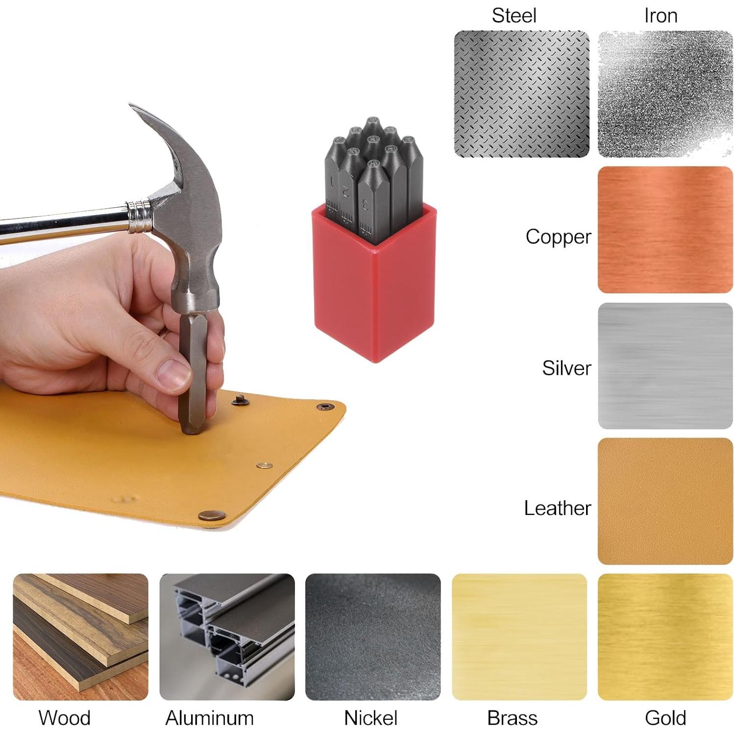 Juego de Sellos Numéricos HARFINGTON 9 Piezas 1.5mm Acero