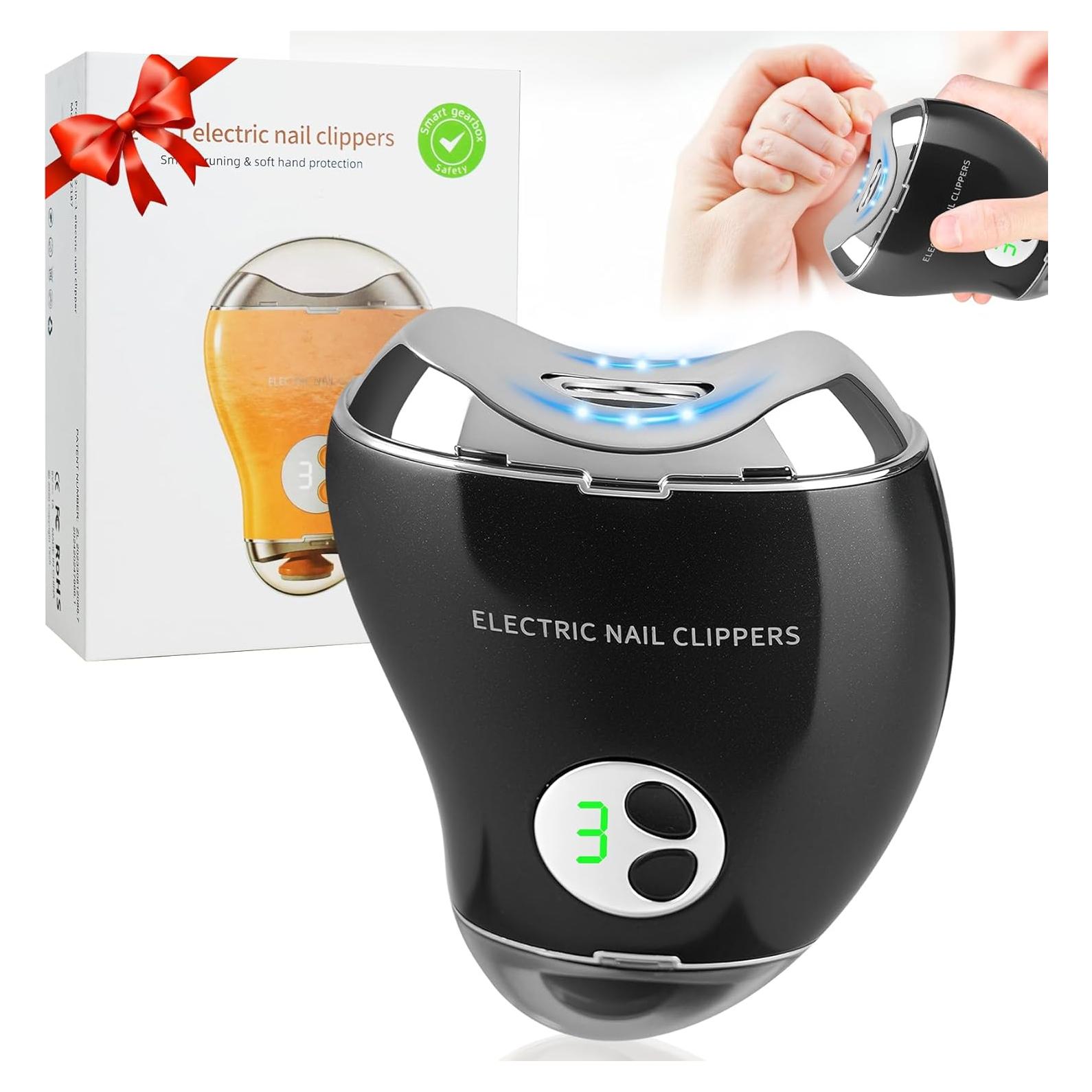 Cortador de Uñas Eléctrico Bvrocio 2 en 1 con Pantalla LED