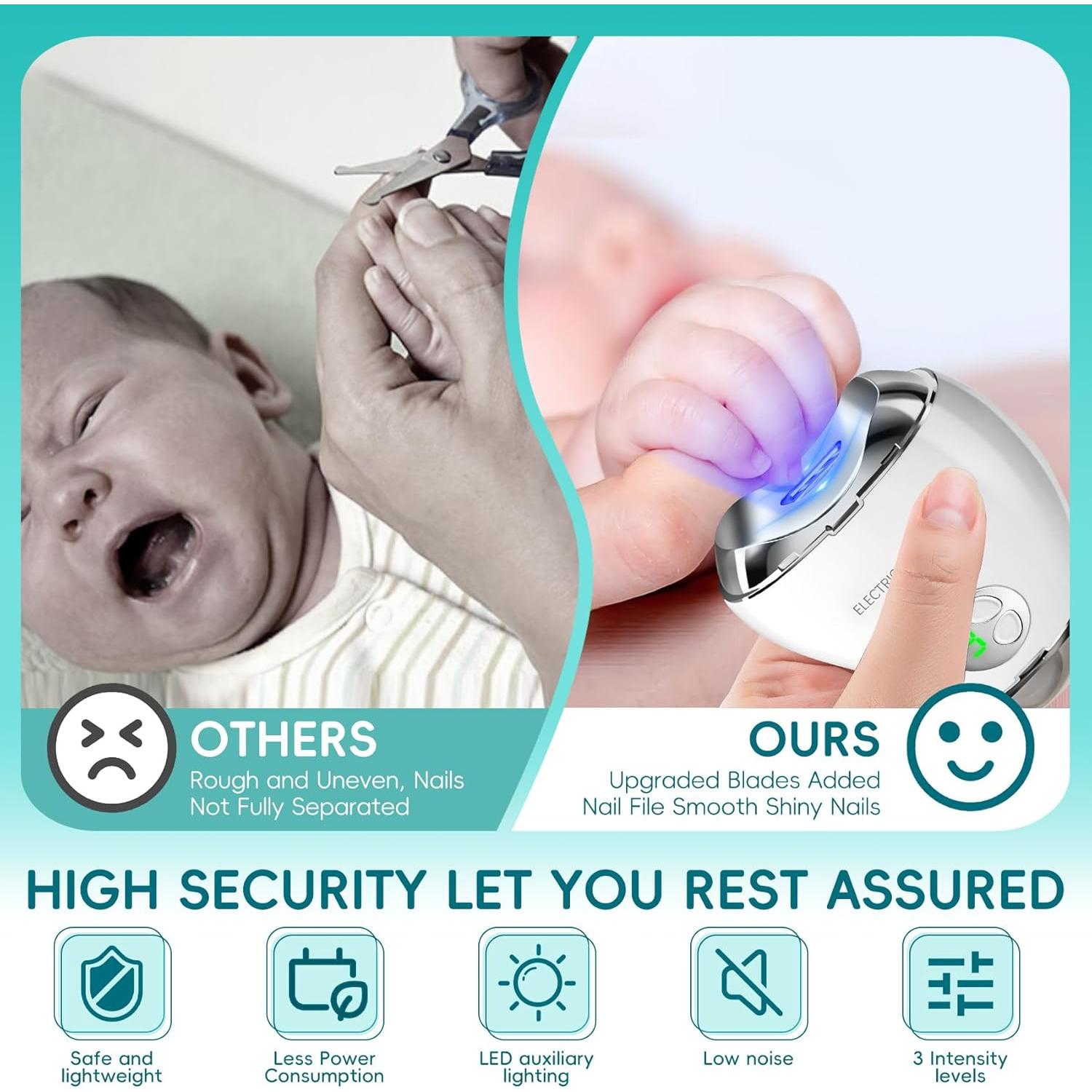 Cortador de Uñas Eléctrico Bvrocio 2 en 1 con Pantalla LED