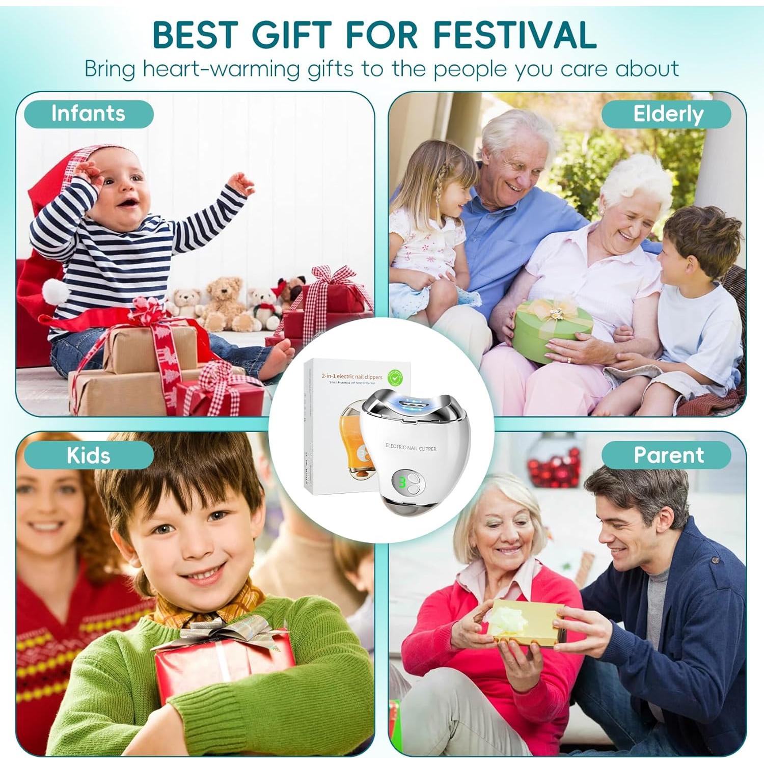 Cortador de Uñas Eléctrico Bvrocio 2 en 1 con Pantalla LED