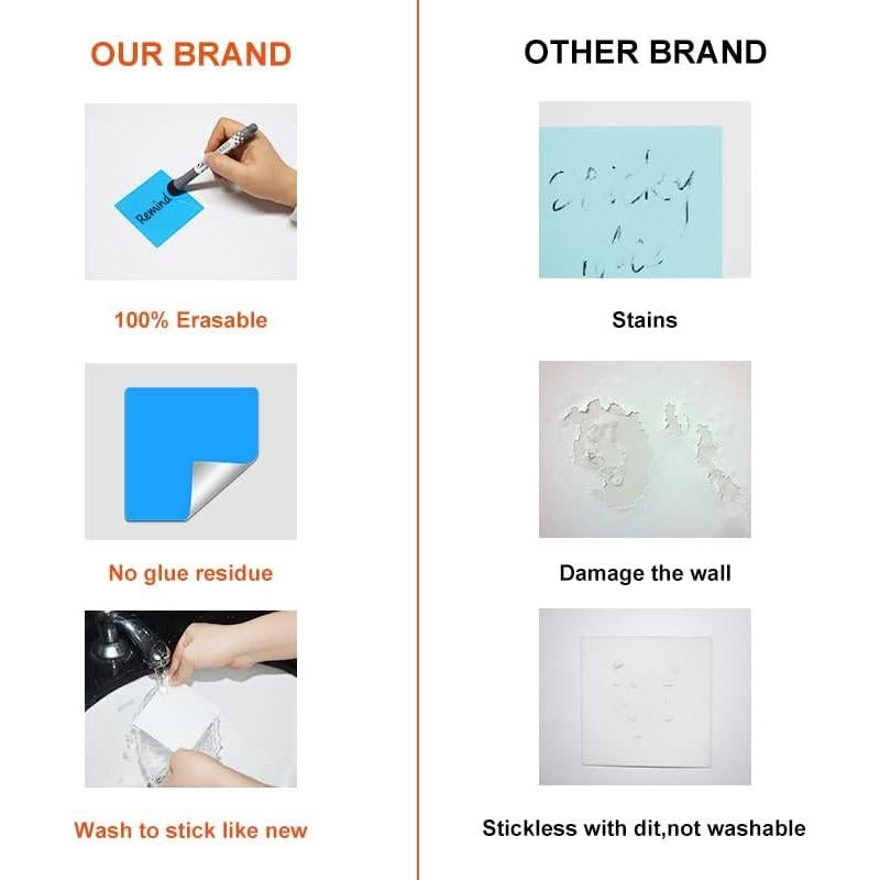 Notas Adhesivas Borrables MVISUAL 10x10 cm y 12.7x17.8 cm