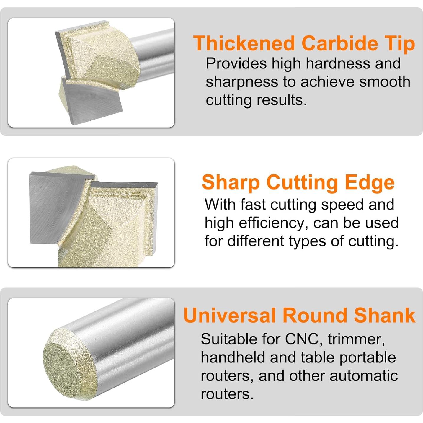 Fresa de limpieza inferior HARFINGTON 2.54 cm diámetro 1.27 cm vástago
