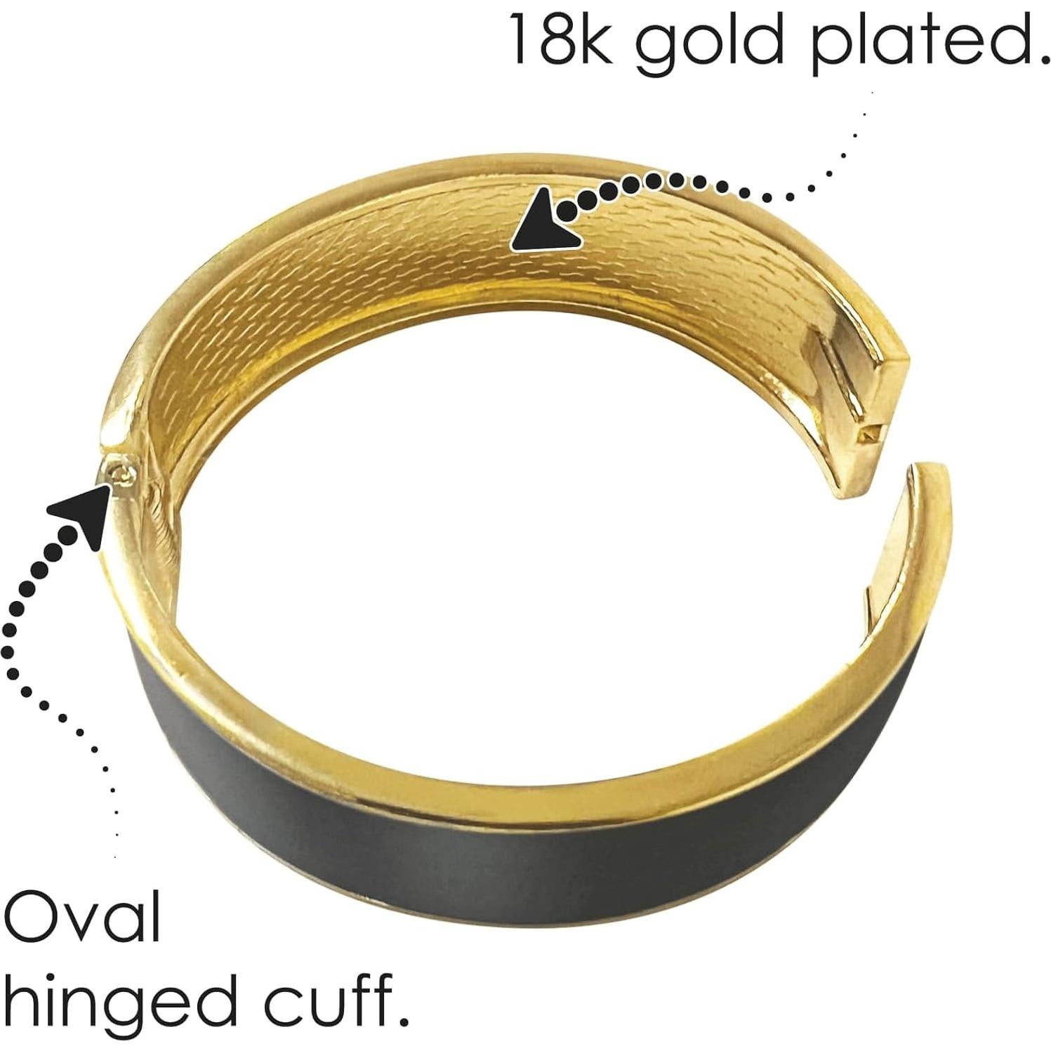 Pulsera de Brazalete Ovalada RainCaper en Oro 18K - Klimt El Beso