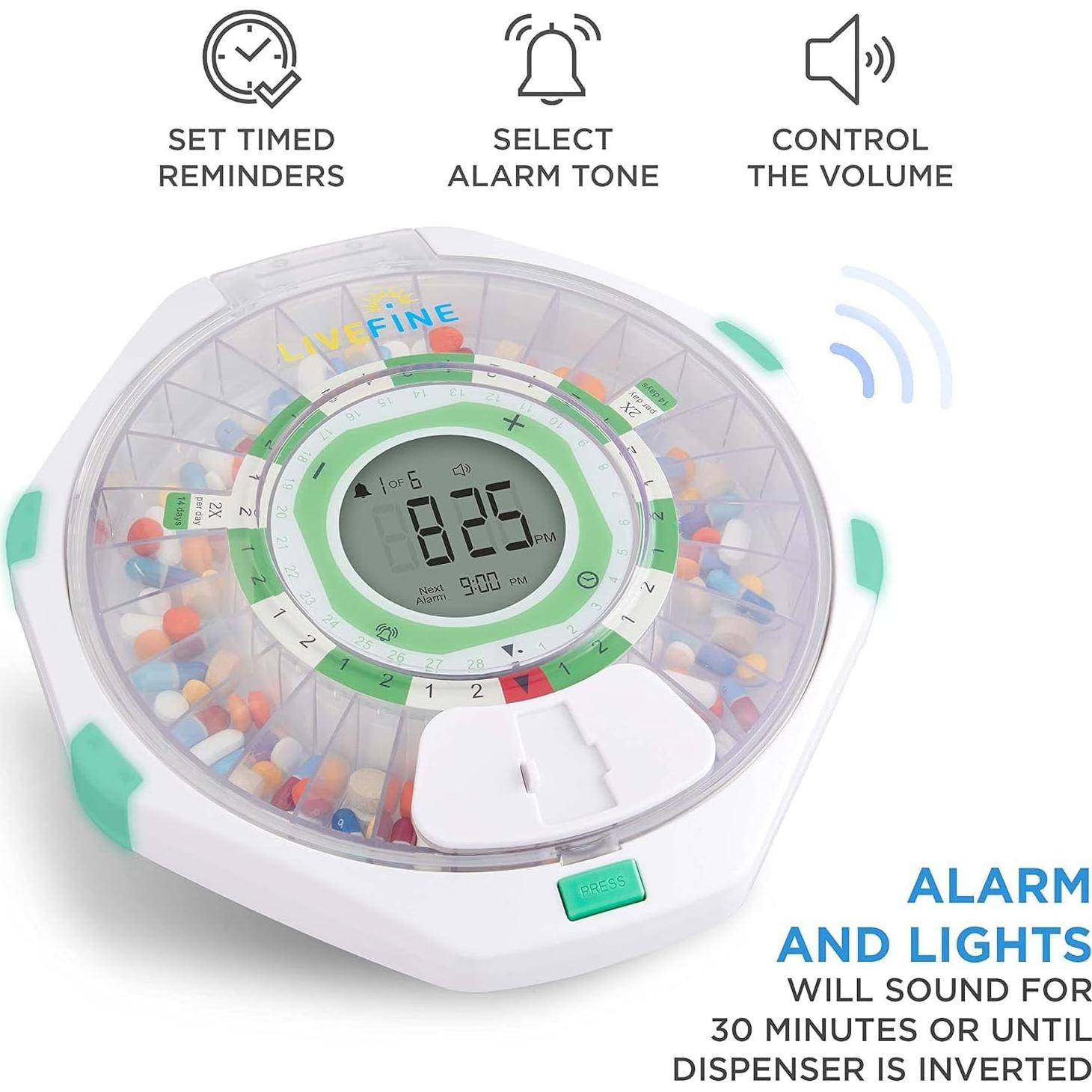 Dispensador Automático de Pastillas LiveFine 28 Días LCD