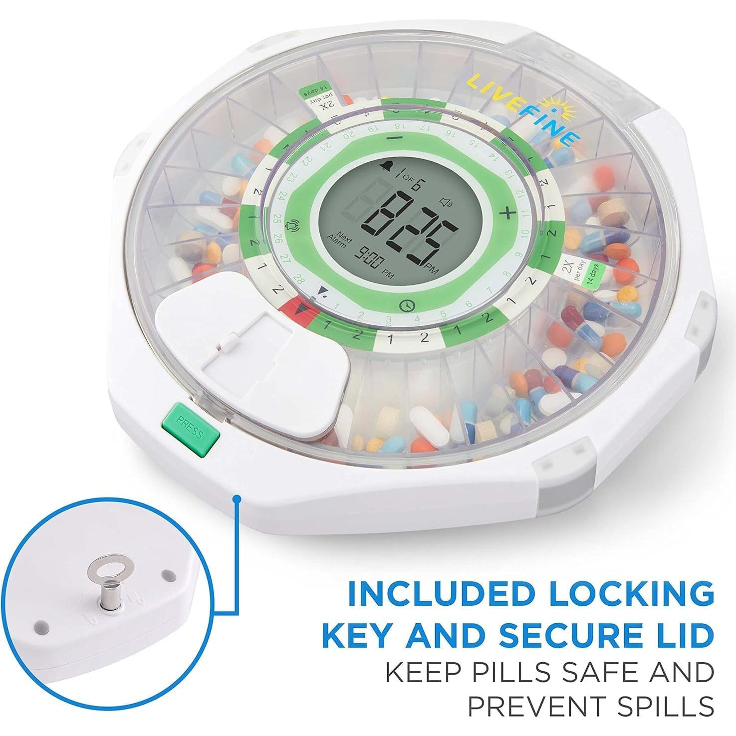 Dispensador Automático de Pastillas LiveFine 28 Días LCD