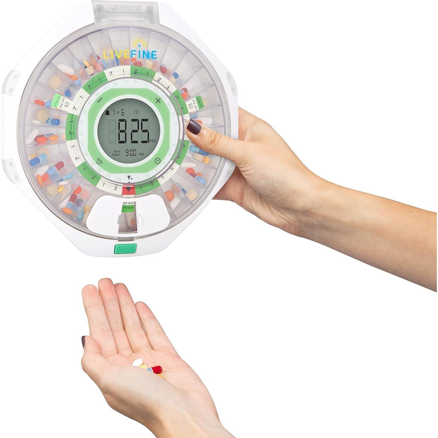 Dispensador Automático de Pastillas LiveFine 28 Días LCD