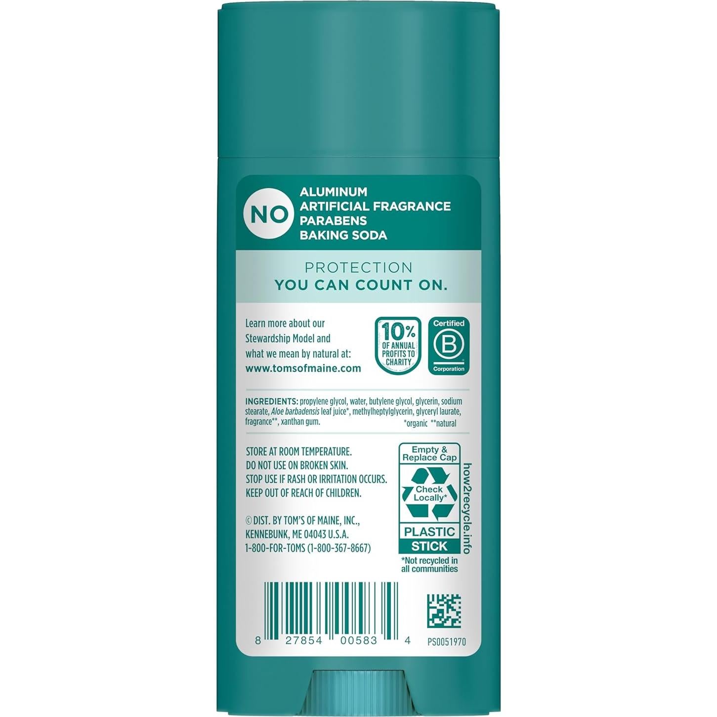 Desodorante Natural Tom's of Maine Coco y Mango 92.1 g Sin Aluminio