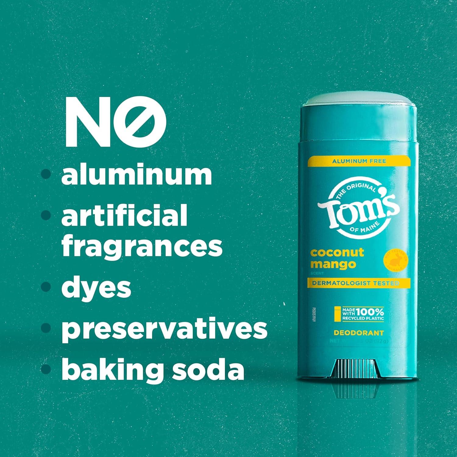 Desodorante Natural Tom's of Maine Coco y Mango 92.1 g Sin Aluminio