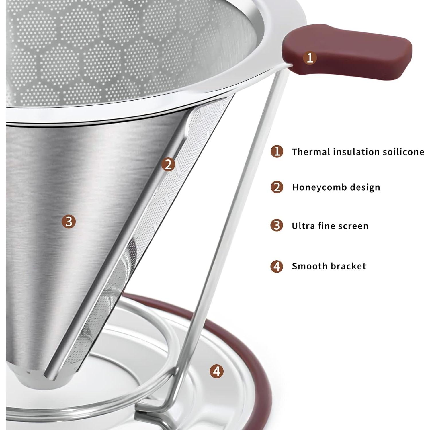 Goteador de Café MISETTO Acero Inoxidable 1-2 Tazas Reutilizable