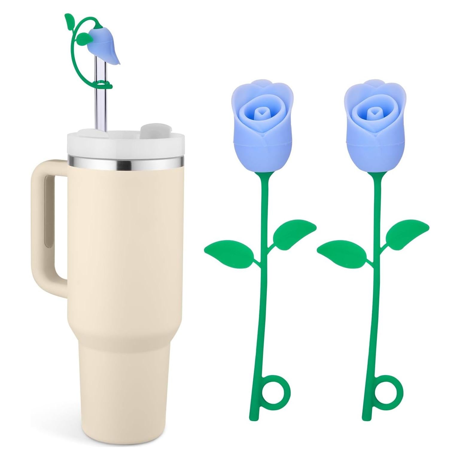 Tapa de Silicona Rosa para Pajitas Stanley 20-40 oz - 2 Pcs