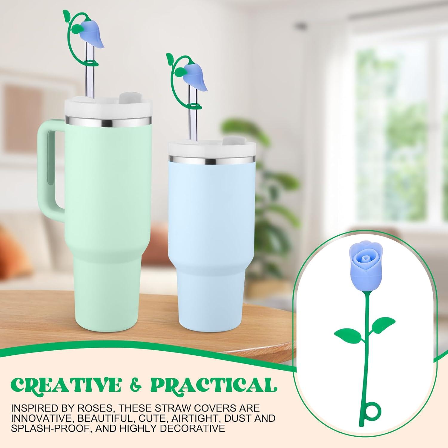 Tapa de Silicona Rosa para Pajitas Stanley 20-40 oz - 2 Pcs