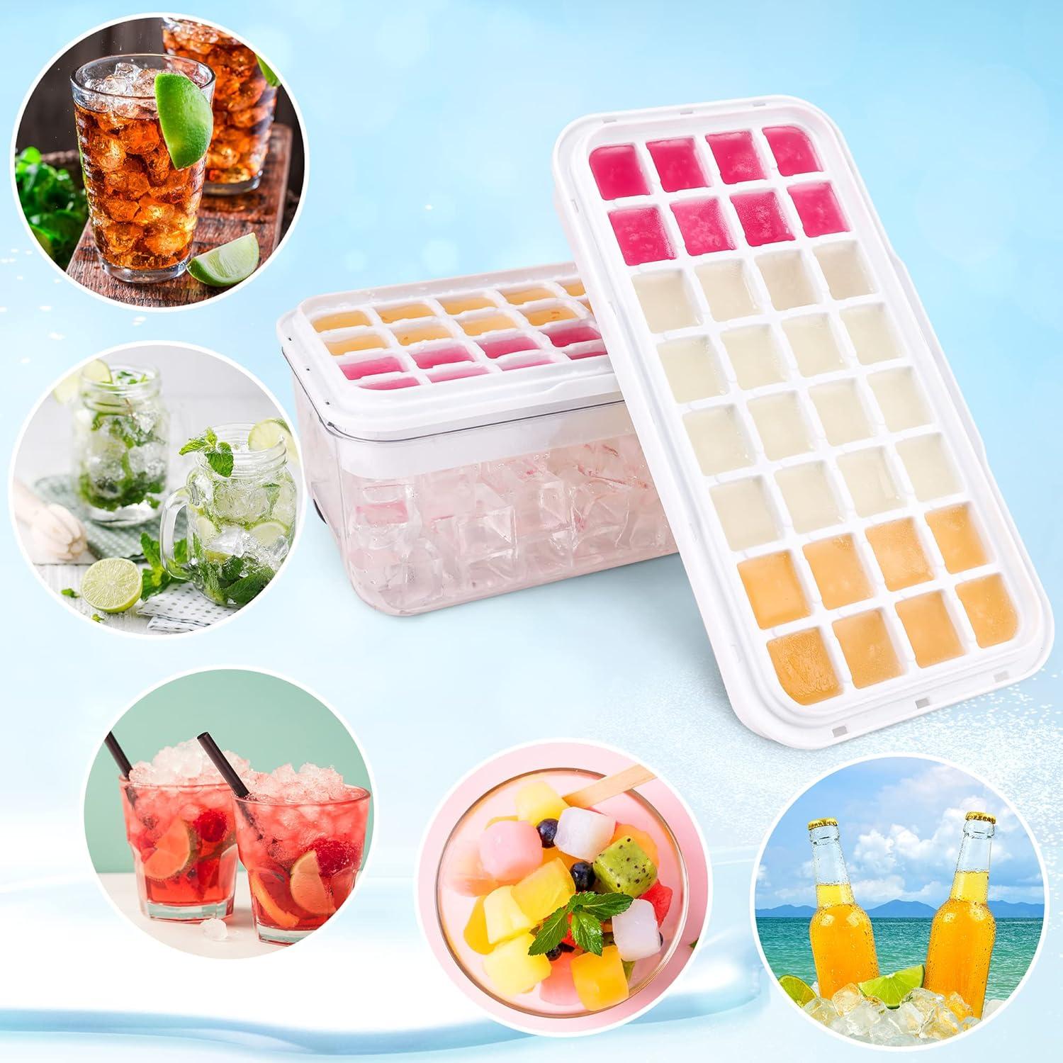 Bandejas de Hielo TECHSHARE con Tapa y Contenedor - 64 Cubos