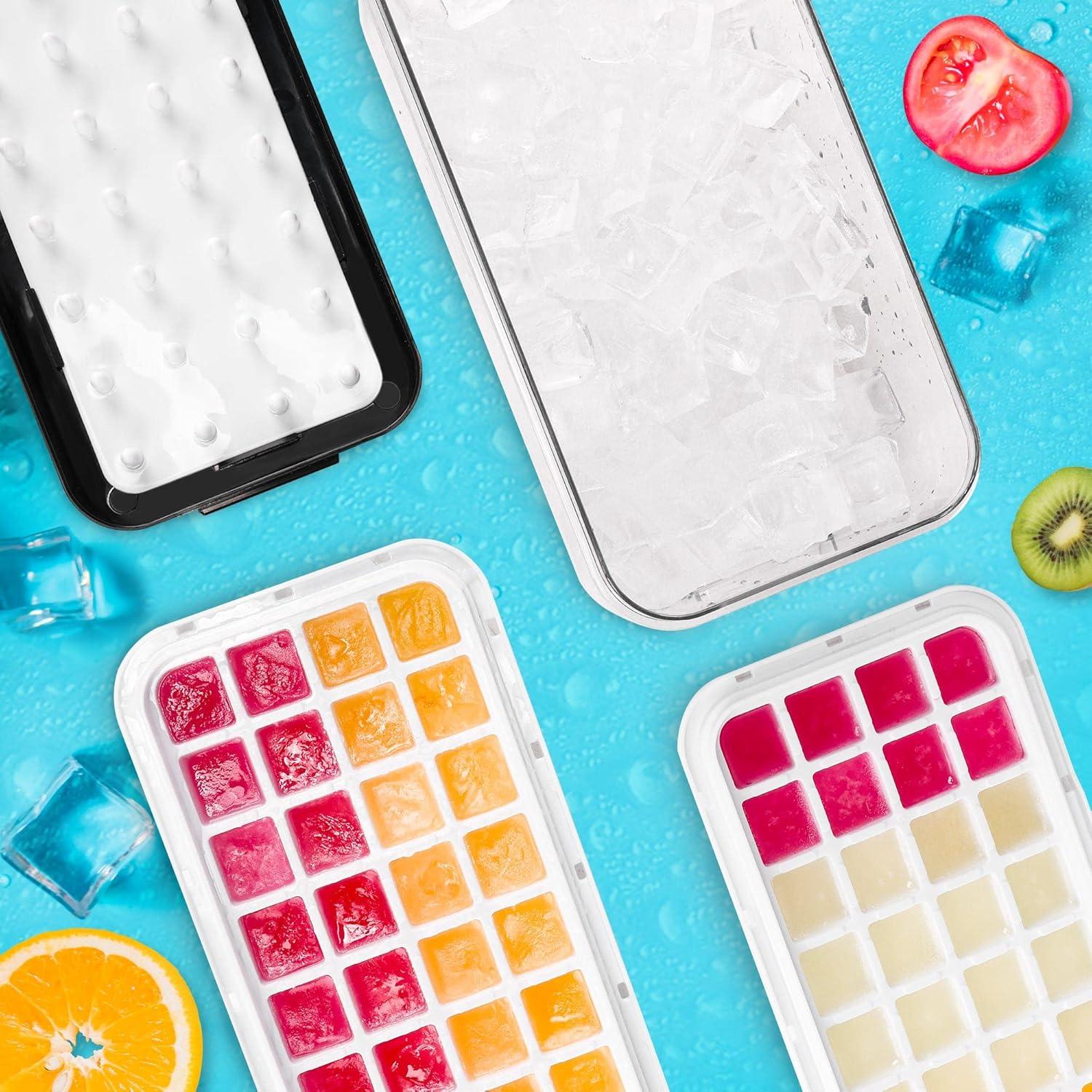 Bandejas de Hielo TECHSHARE con Tapa y Contenedor - 64 Cubos