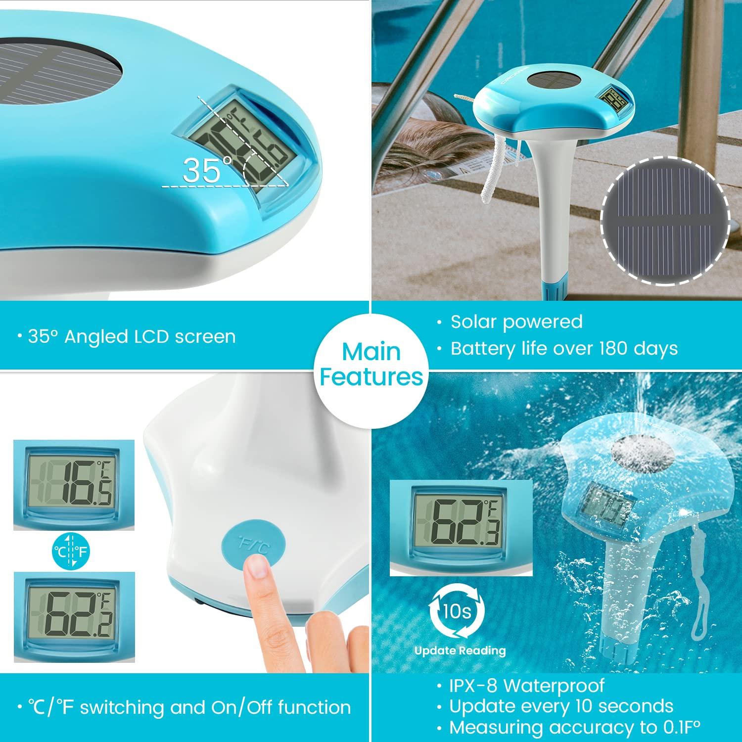 Termómetro Digital Solar Circrane para Piscina y Spa IPX-8