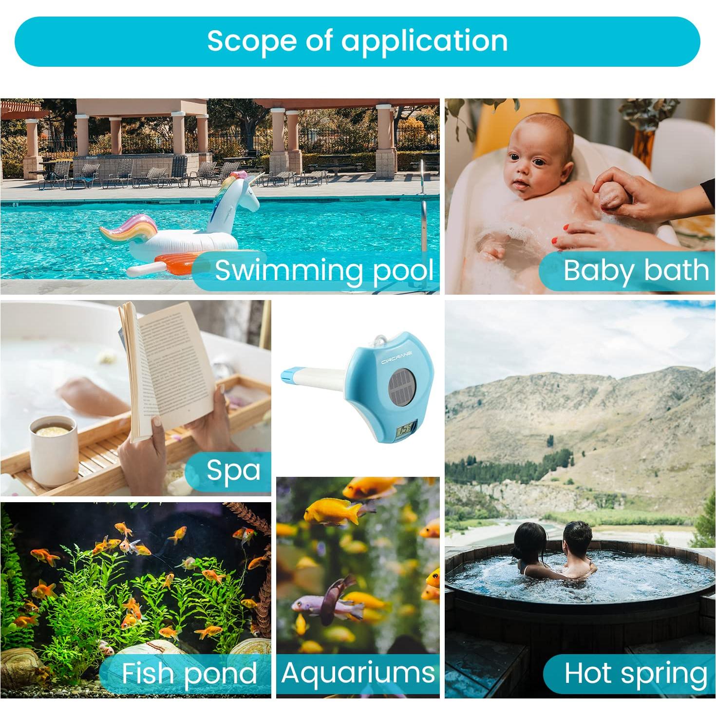 Termómetro Digital Solar Circrane para Piscina y Spa IPX-8