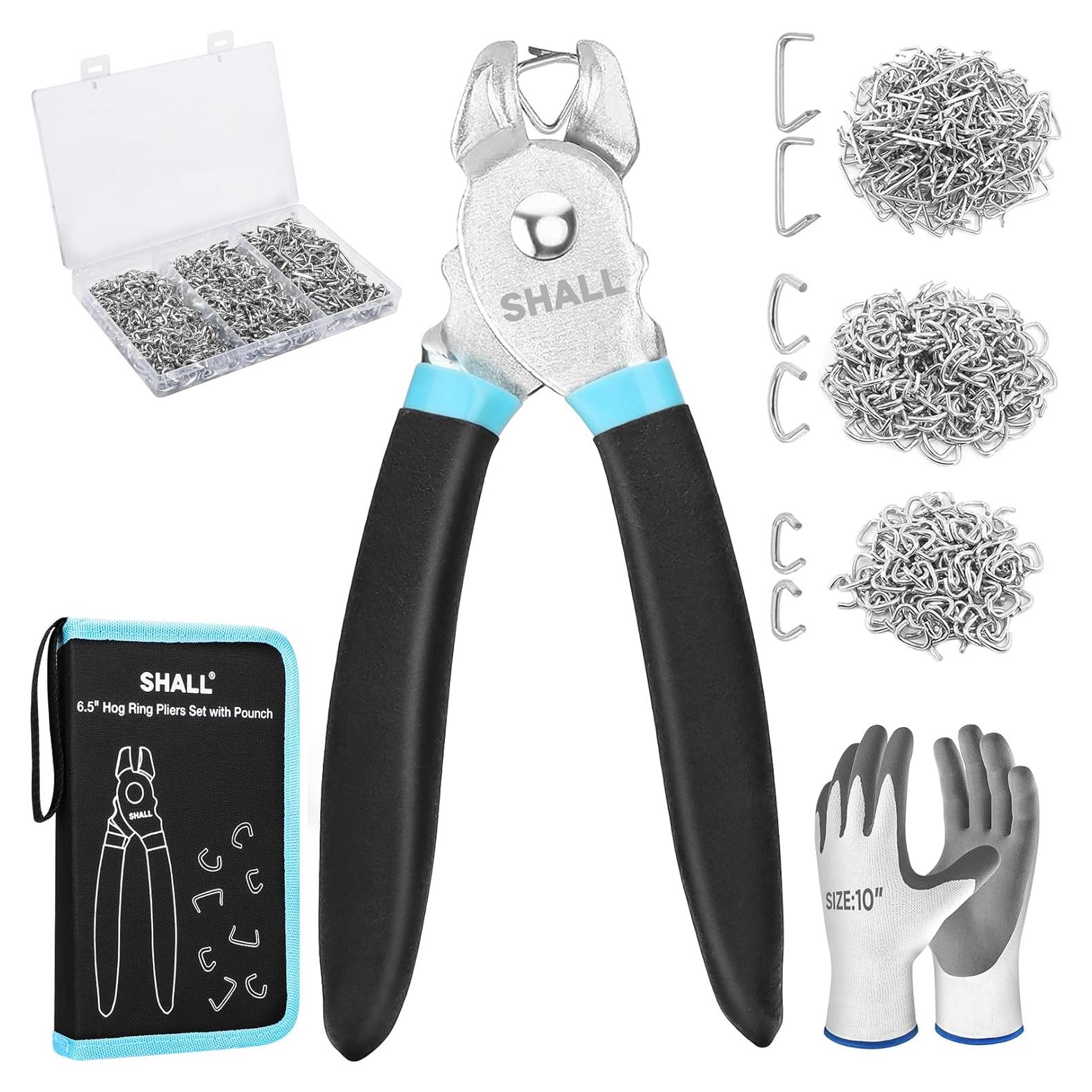 Kit de Pinzas de Anillo de Cerdo SHALL con 600 Anillos Galvanizados