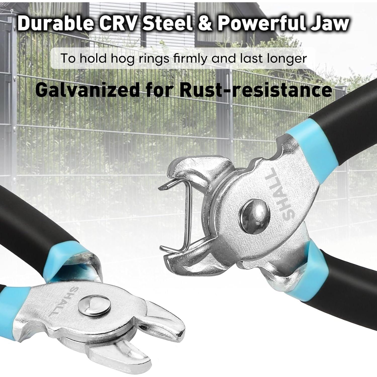 Kit de Pinzas de Anillo de Cerdo SHALL con 600 Anillos Galvanizados