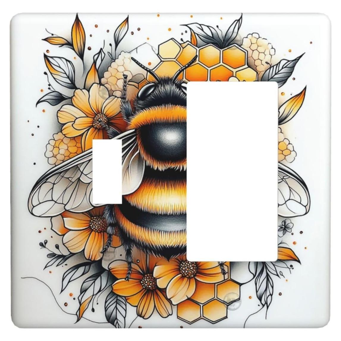 Cubierta de Enchufe Decorativa Donecmminery 11.43x11.43cm Flores