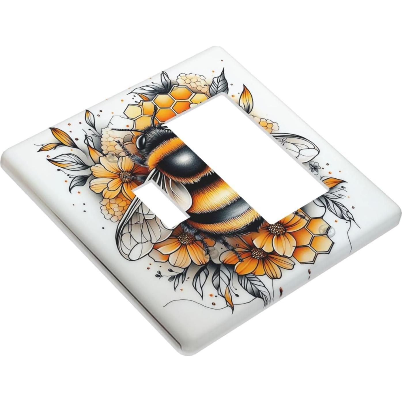 Cubierta de Enchufe Decorativa Donecmminery 11.43x11.43cm Flores