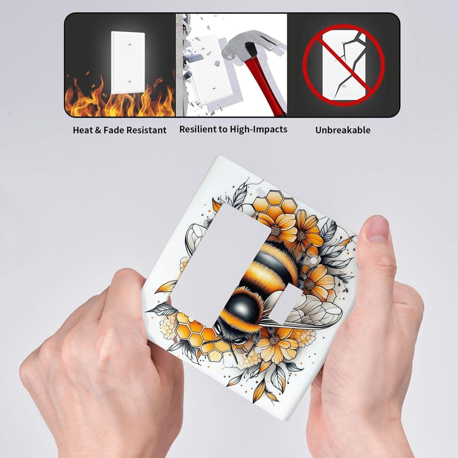 Cubierta de Enchufe Decorativa Donecmminery 11.43x11.43cm Flores