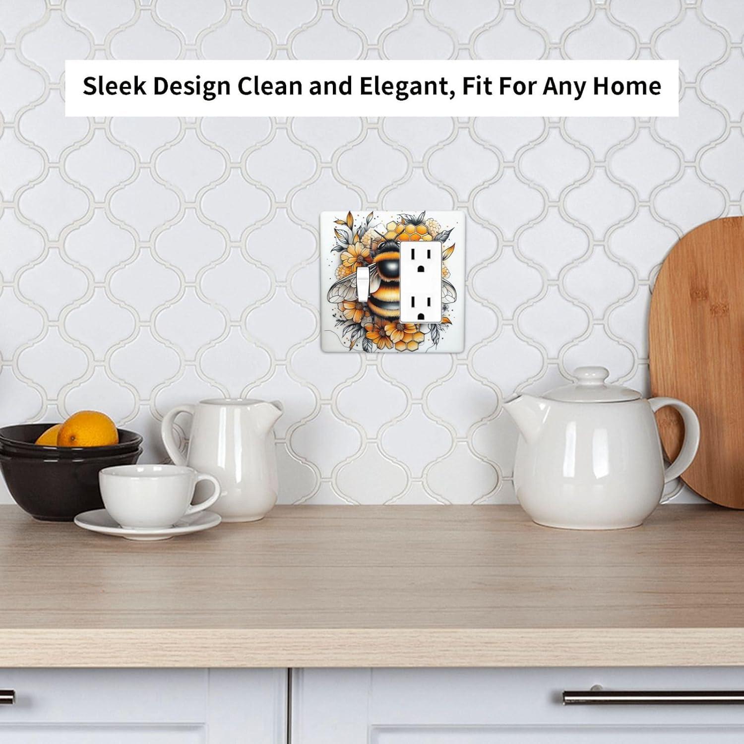 Cubierta de Enchufe Decorativa Donecmminery 11.43x11.43cm Flores