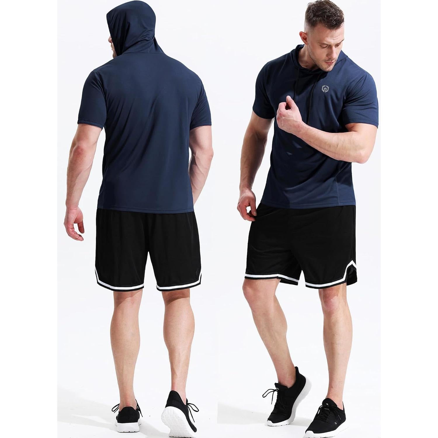 Camiseta Deportiva Neleus Sin Mangas 3X-Large Negro/Gris/Azul