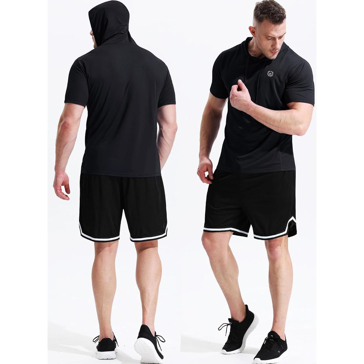 Camiseta Deportiva Neleus Sin Mangas 3X-Large Negro/Gris/Azul