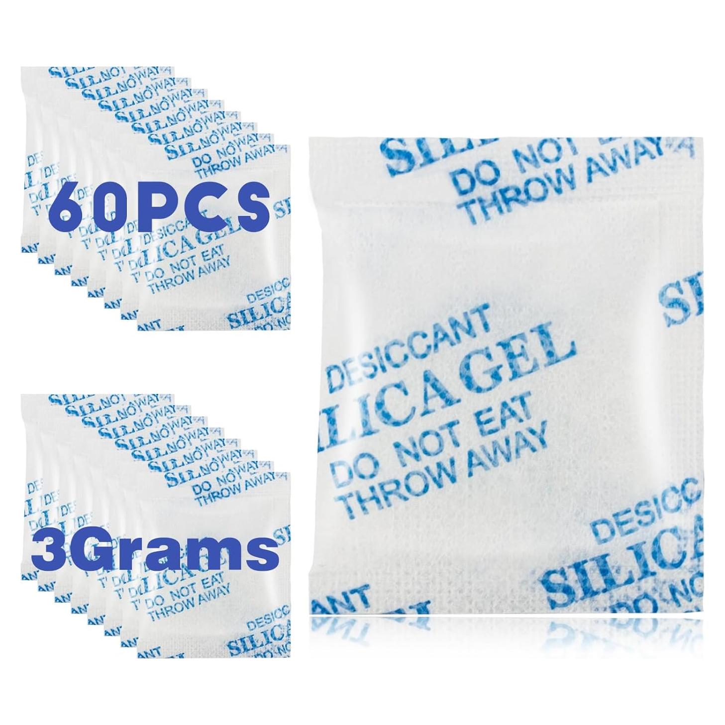 60 Paquetes de Gel de Silica Deshidratante ODDIER 3g