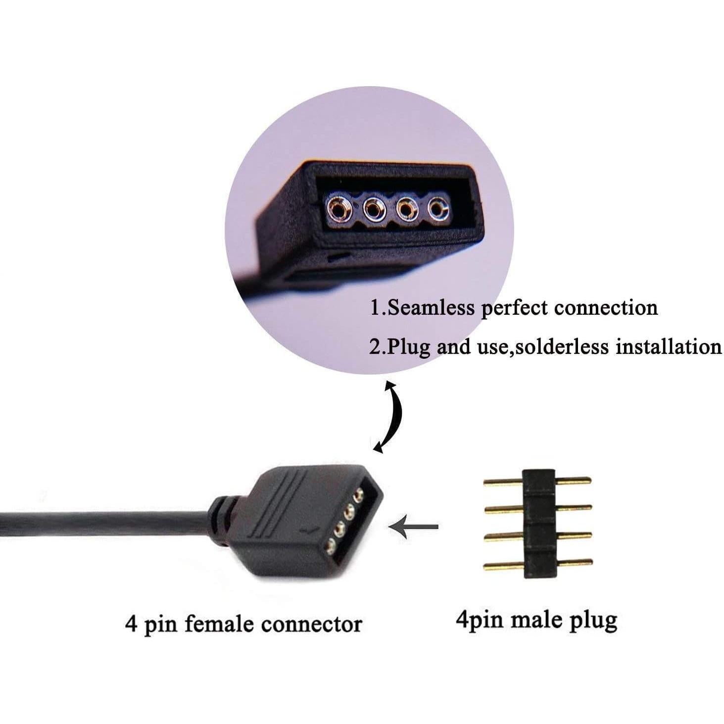 Paquete de 2 Cables Divisor 1 a 2 Vías 4 Pines PAUTIX 30 cm
