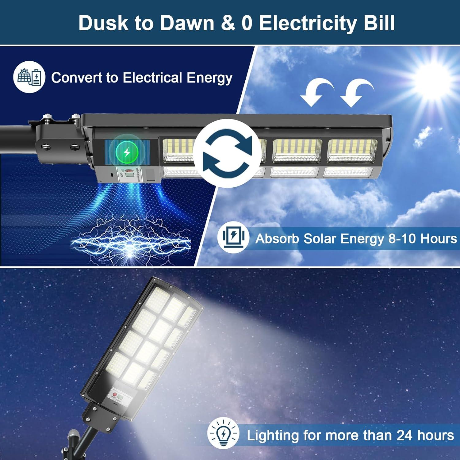 Luz Solar de Inundación 3000W WaitScher con Sensor de Movimiento