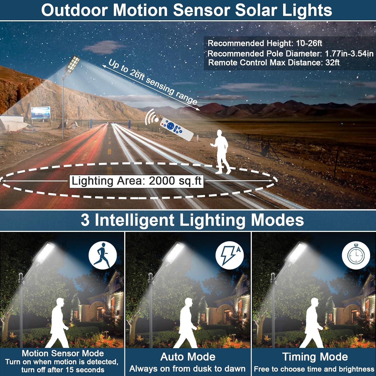 Luz Solar de Inundación 3000W WaitScher con Sensor de Movimiento
