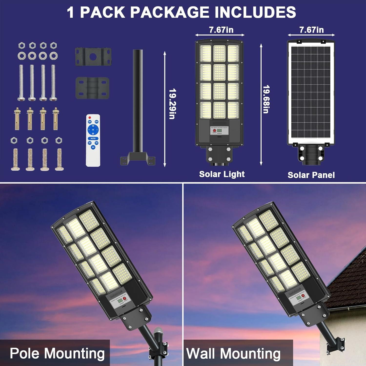 Luz Solar de Inundación 3000W WaitScher con Sensor de Movimiento