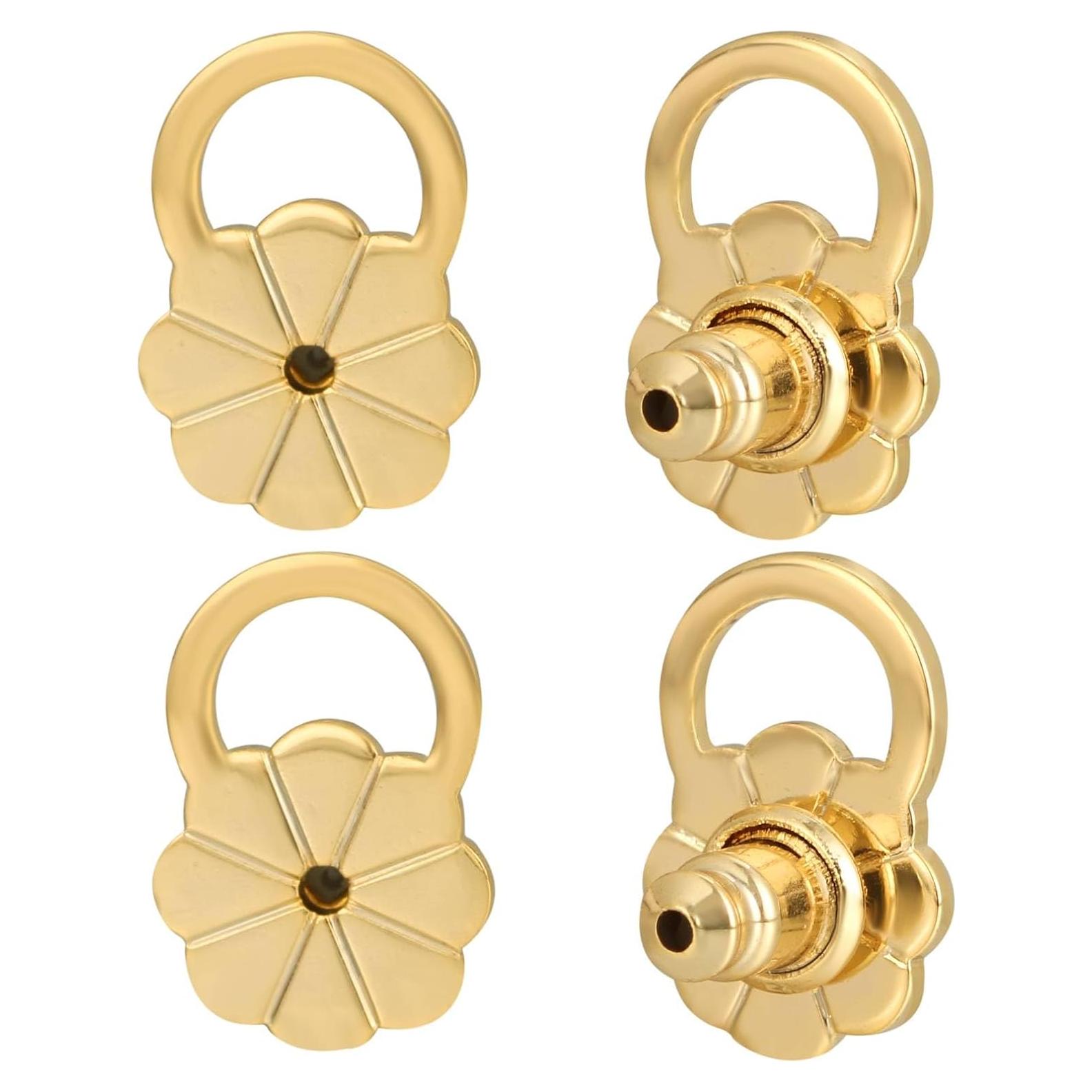 Resortes Bloqueables para Pendientes JIACHARMED 4pcs Oro