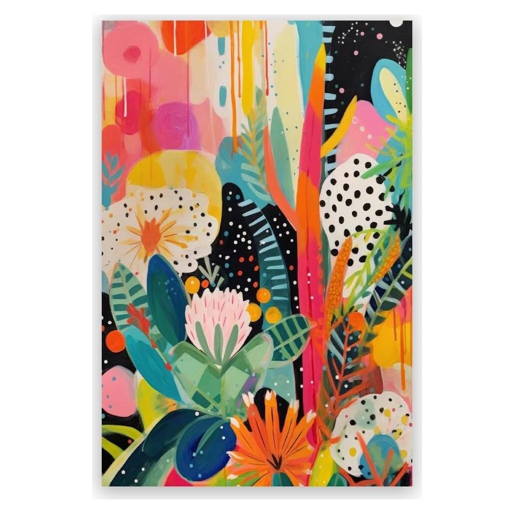 Póster Lienzo Floral Colorido TcnBzydkij 45x30 cm Sin Marco