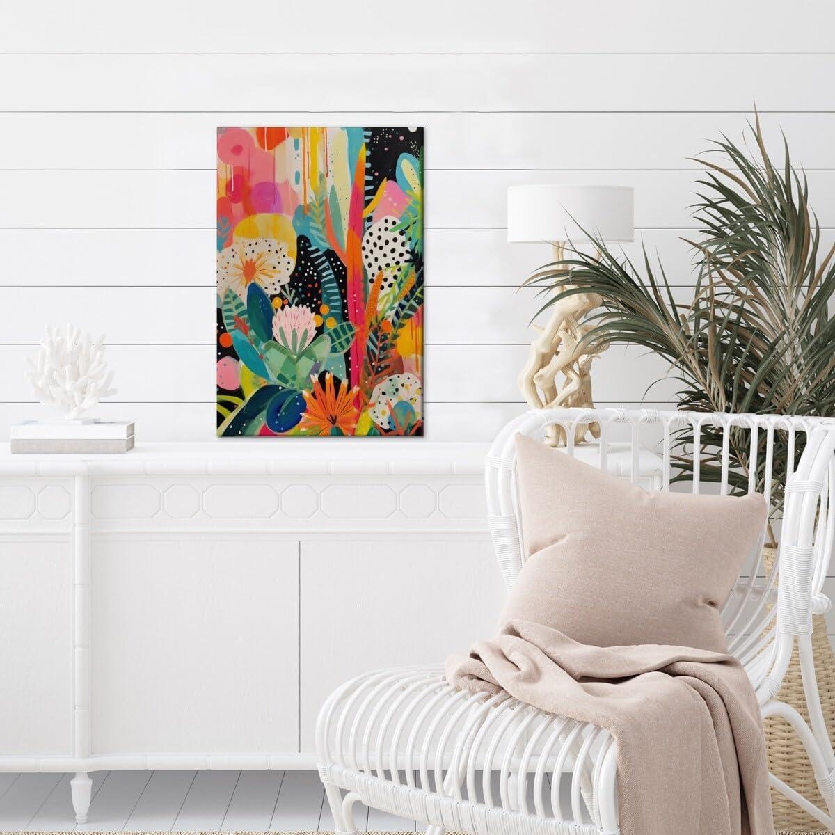 Póster Lienzo Floral Colorido TcnBzydkij 45x30 cm Sin Marco