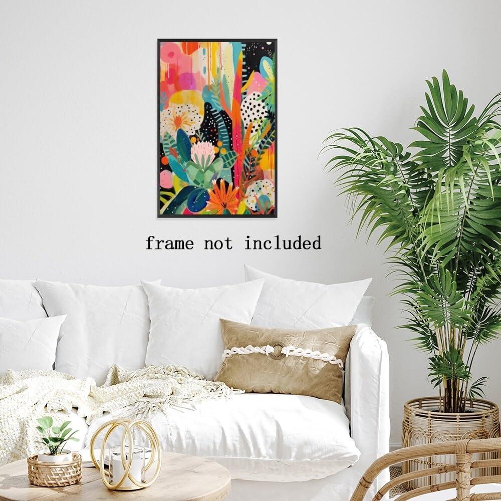 Póster Lienzo Floral Colorido TcnBzydkij 45x30 cm Sin Marco