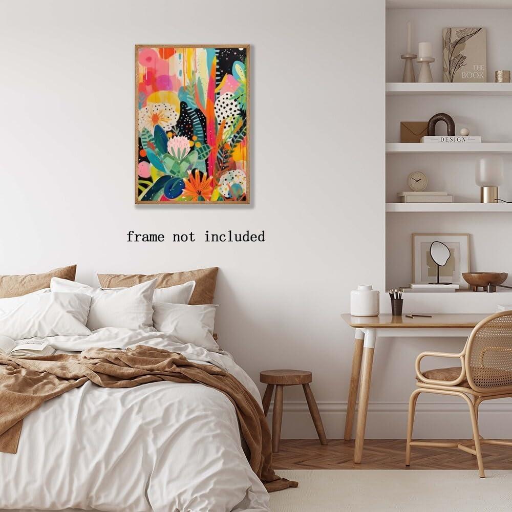 Póster Lienzo Floral Colorido TcnBzydkij 45x30 cm Sin Marco