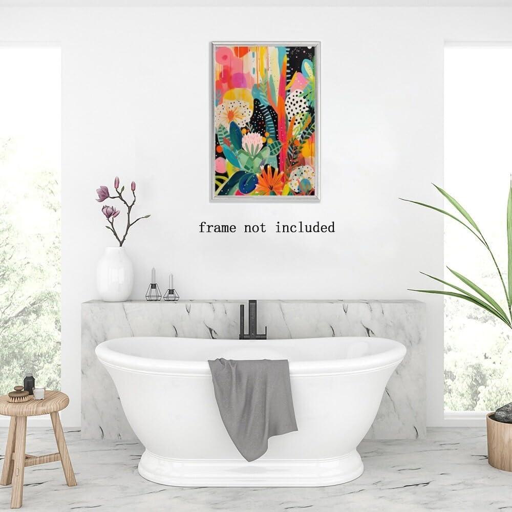 Póster Lienzo Floral Colorido TcnBzydkij 45x30 cm Sin Marco