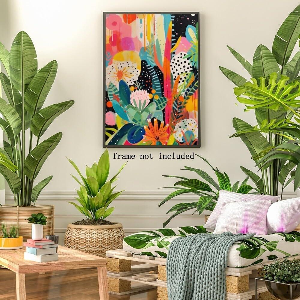 Póster Lienzo Floral Colorido TcnBzydkij 45x30 cm Sin Marco