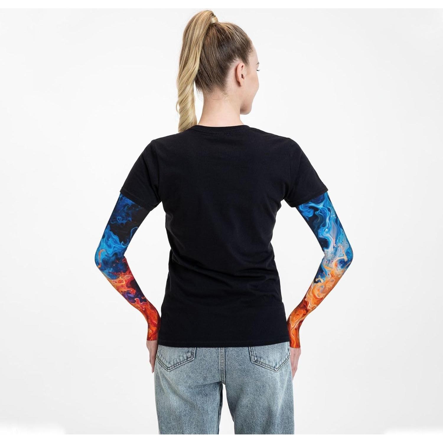 Mangas Enfriadoras UV VykmVtyb para Hombres y Mujeres - Talla Única