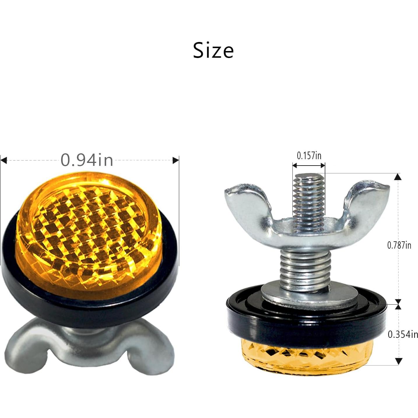 Reflectores Ámbar LordandLand para Placa de Matrícula - 6 Piezas