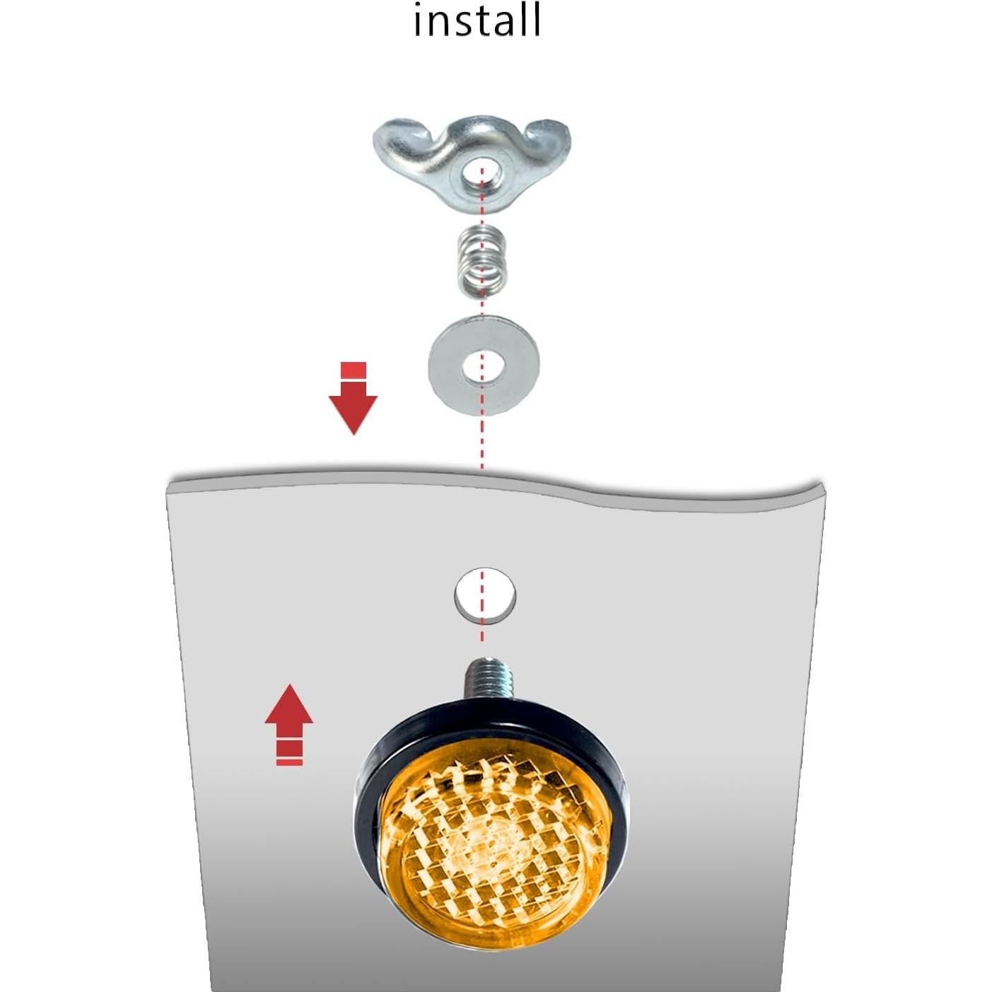 Reflectores Ámbar LordandLand para Placa de Matrícula - 6 Piezas