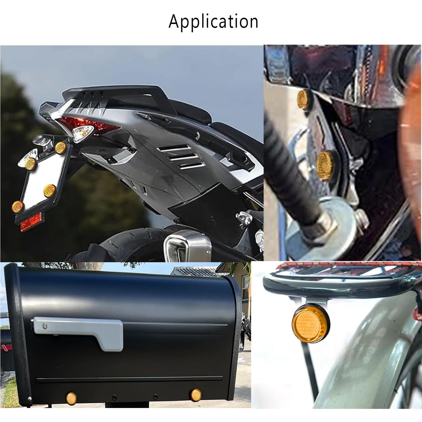 Reflectores Ámbar LordandLand para Placa de Matrícula - 6 Piezas