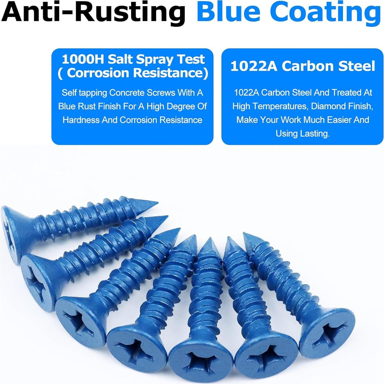 Kit de Tornillos de Concreto 100PCS NANAKLAUS 1/4"x3.2cm