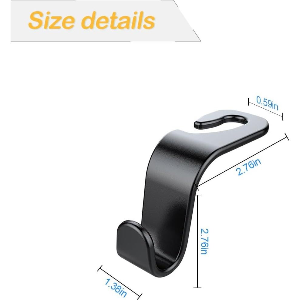 Gancho para Reposacabezas de Automóvil Osilly - 4 Piezas Negro