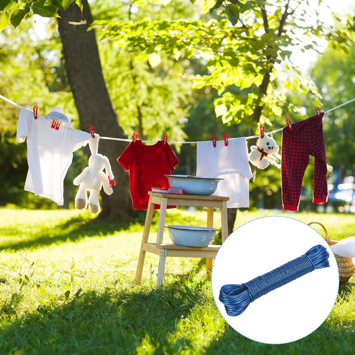 Cuerda para Ropa PATIKIL 3mm x 20m Recubierta Plástico Azul