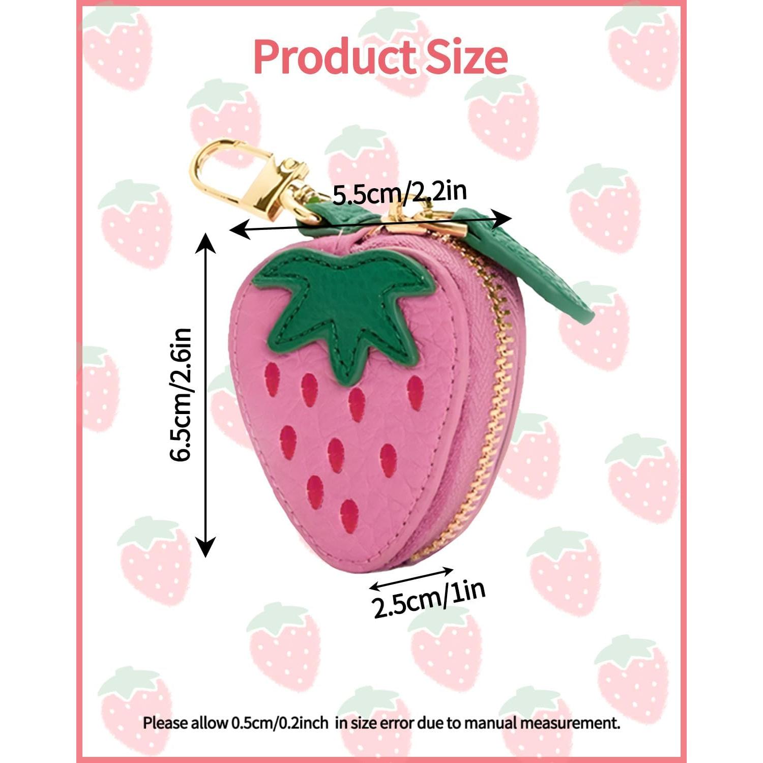 Monedero de Cuero Fresa DXTREU Mini Bolsa para Mujeres