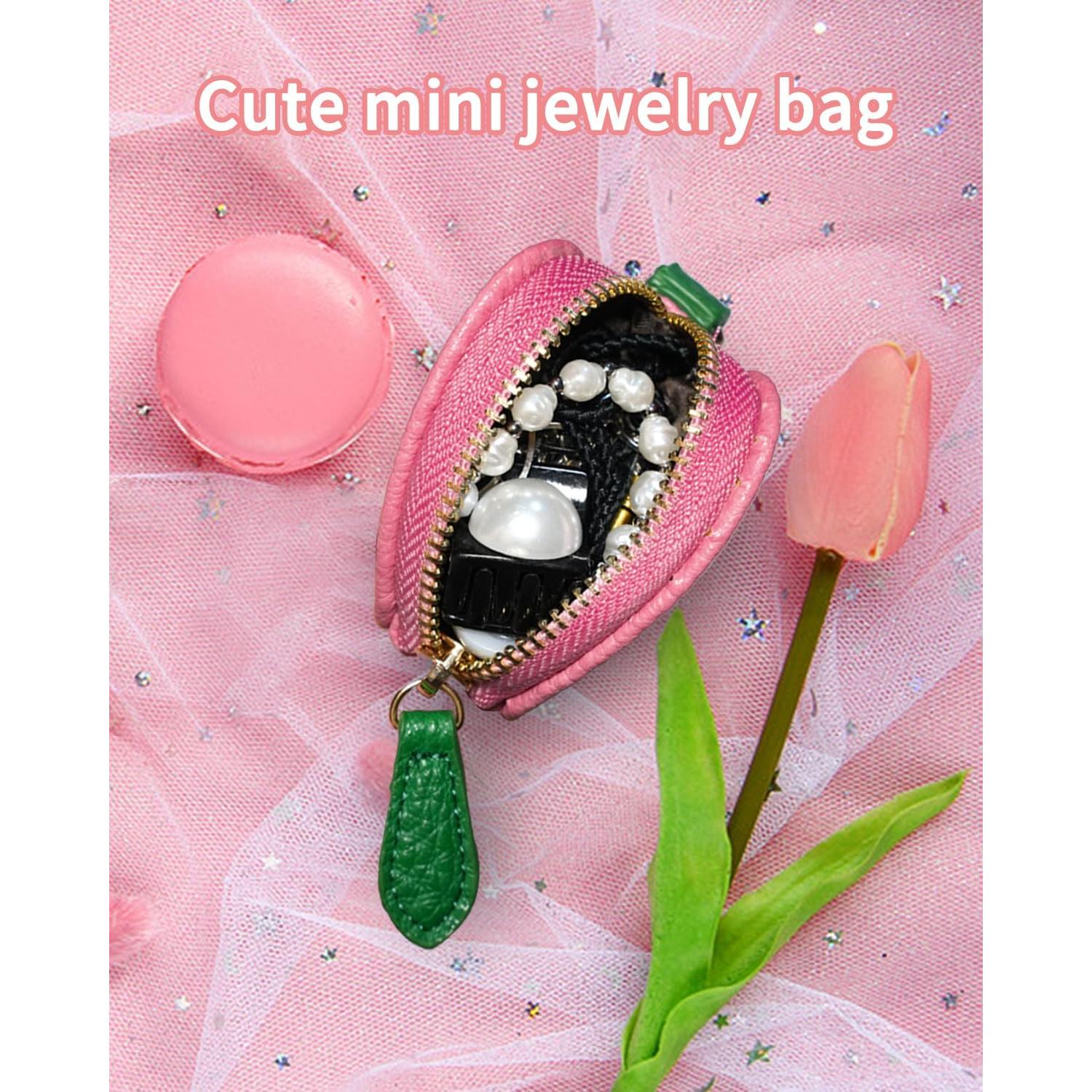 Monedero de Cuero Fresa DXTREU Mini Bolsa para Mujeres