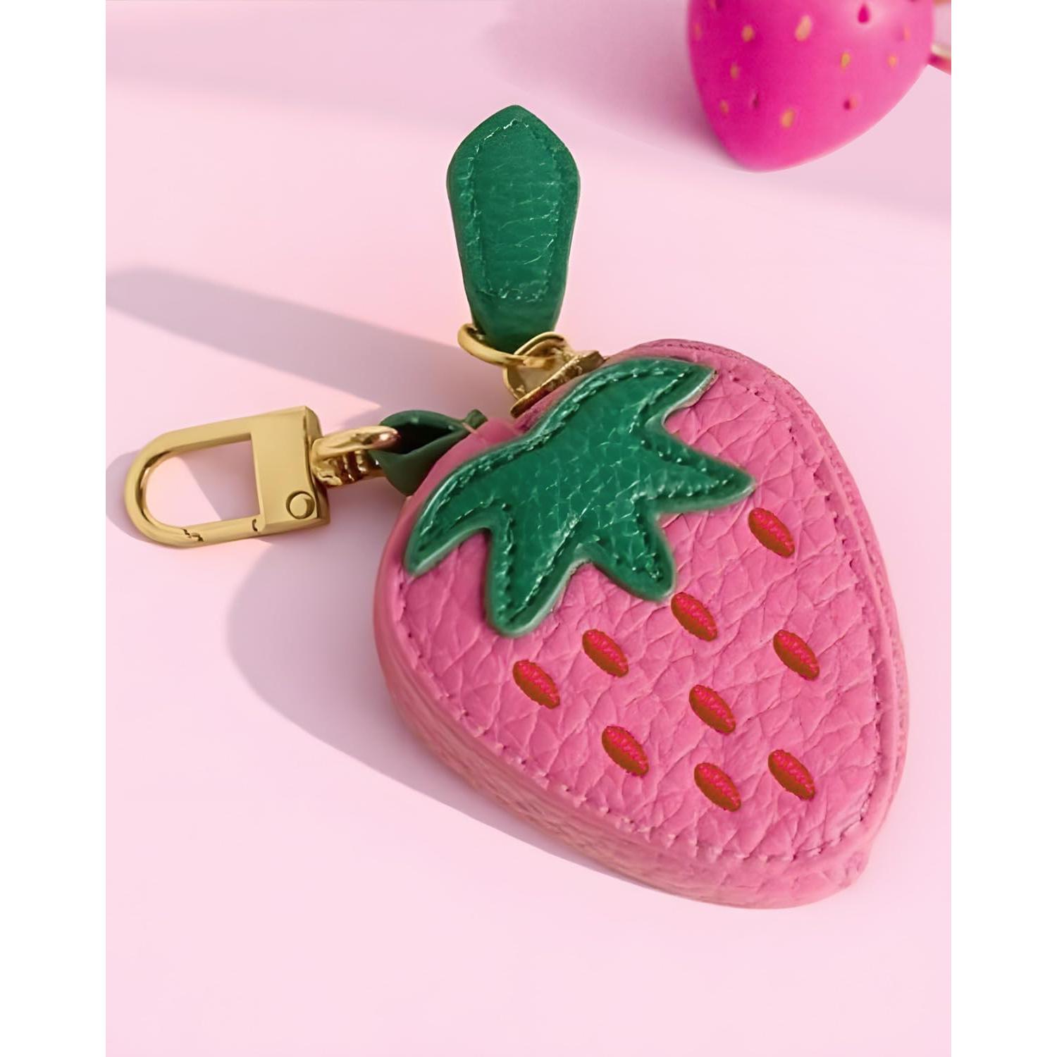 Monedero de Cuero Fresa DXTREU Mini Bolsa para Mujeres