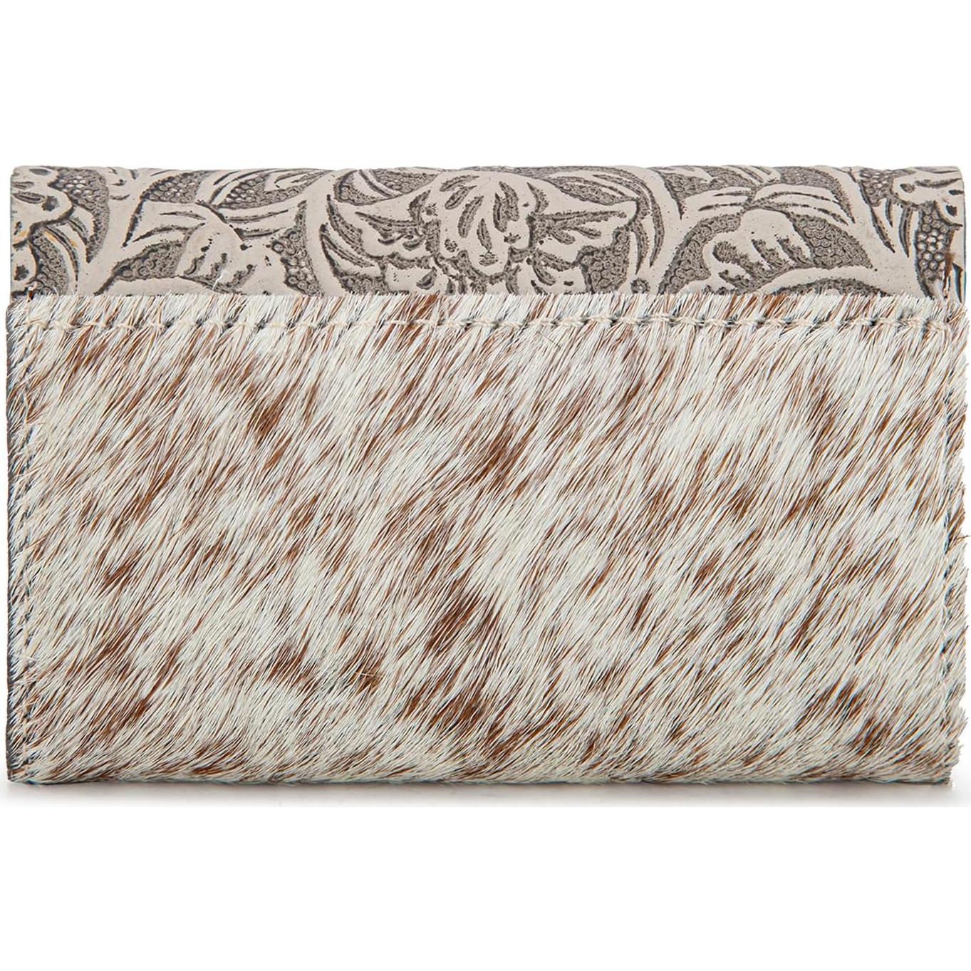 Cartera Mini de Tarjetas Wrangler de Piel de Vaca Beige